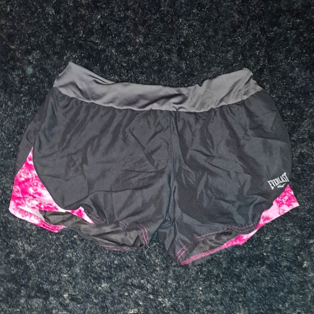 Everlast Black and Pink Athletic Shorts with Drawstring Waist